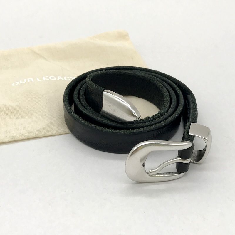 OUR LEGACY ベルト A2208BBLA レザー ナローベルト 細ベルト 革 BELT シンプル カジュアル ブラック アワーレガシー 服飾小物 B13110