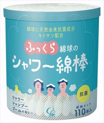 まとめ買い-120点セット ふっくら綿球のシャワー綿棒１１０本 コットンラボ 綿棒