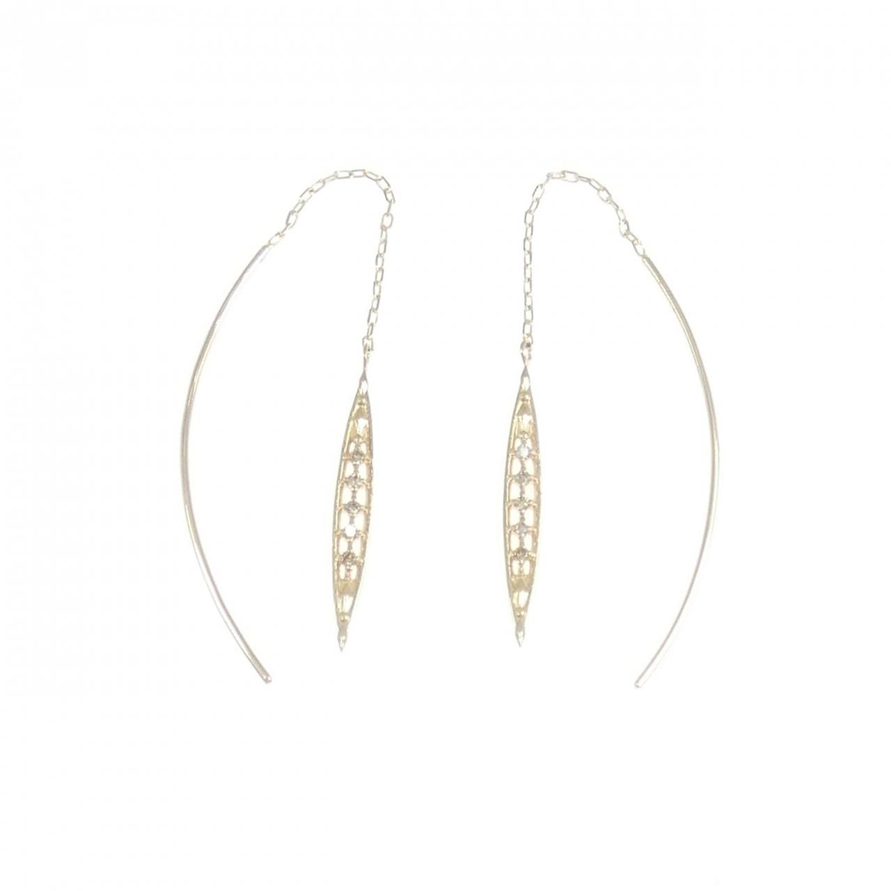 K10YG ダイヤモンド ピアス 0.04CT
