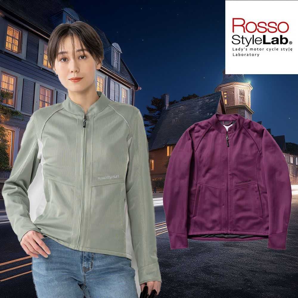 在庫限り バイク レディース ジャケット 夏 ピンク ライダースメッシュジャケット 肩 肘 脊椎 胸部 プロテクター付属 Rosso StyleLab ロッソスタイルラボ ROJ121 女性用 インナー