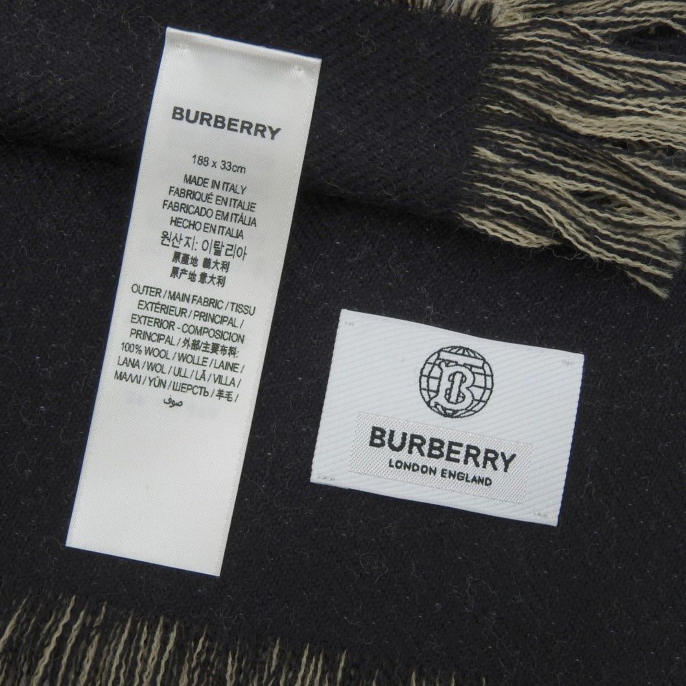 BURBERRY バーバリー マフラー ウール100% ジャカード 美品 2025年】50
