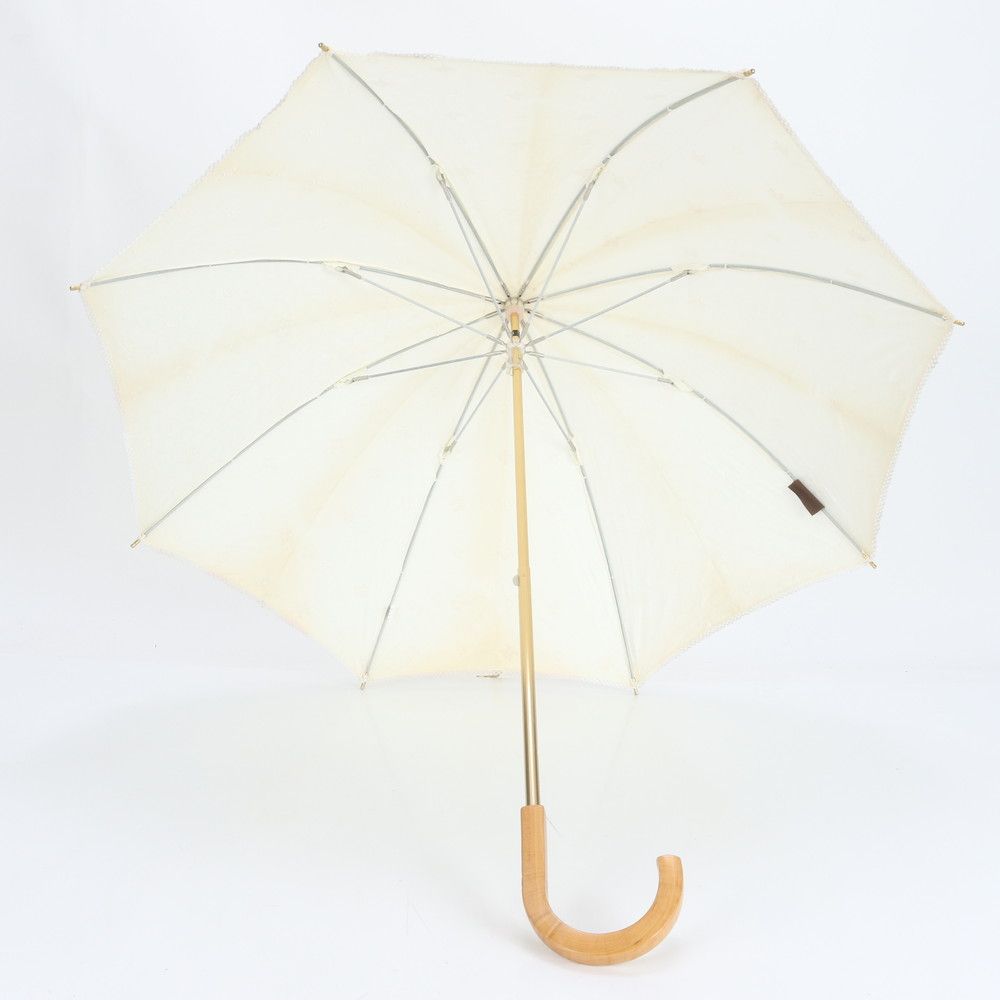 【美品】セリーヌ 折りたたみ傘 晴雨兼用 Cマカダム トリオンフ レース 茶 美品 セリーヌ Cマカダム トリオンフ 折りたたみ傘 雨傘 雨具