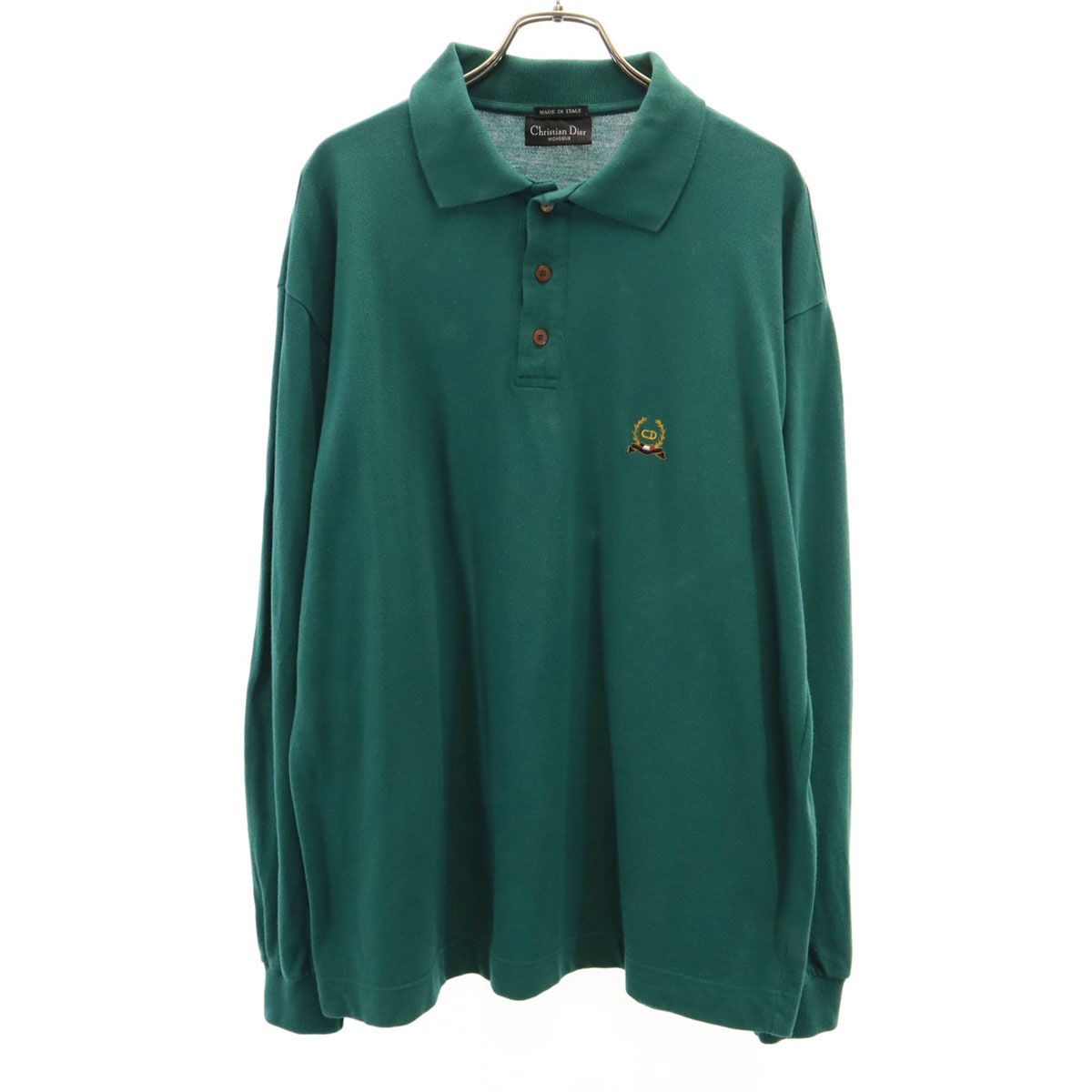 麻100% クリスチャンディオールDior リネンシャツ長袖 緑グリーン