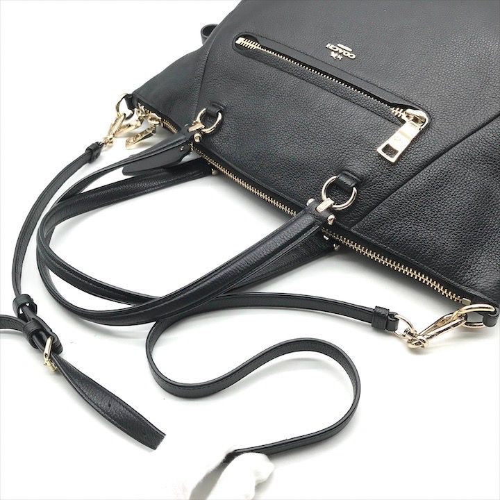 超美品 COACH コーチ 2WAY トート ショルダー バッグ ブラック k1920  