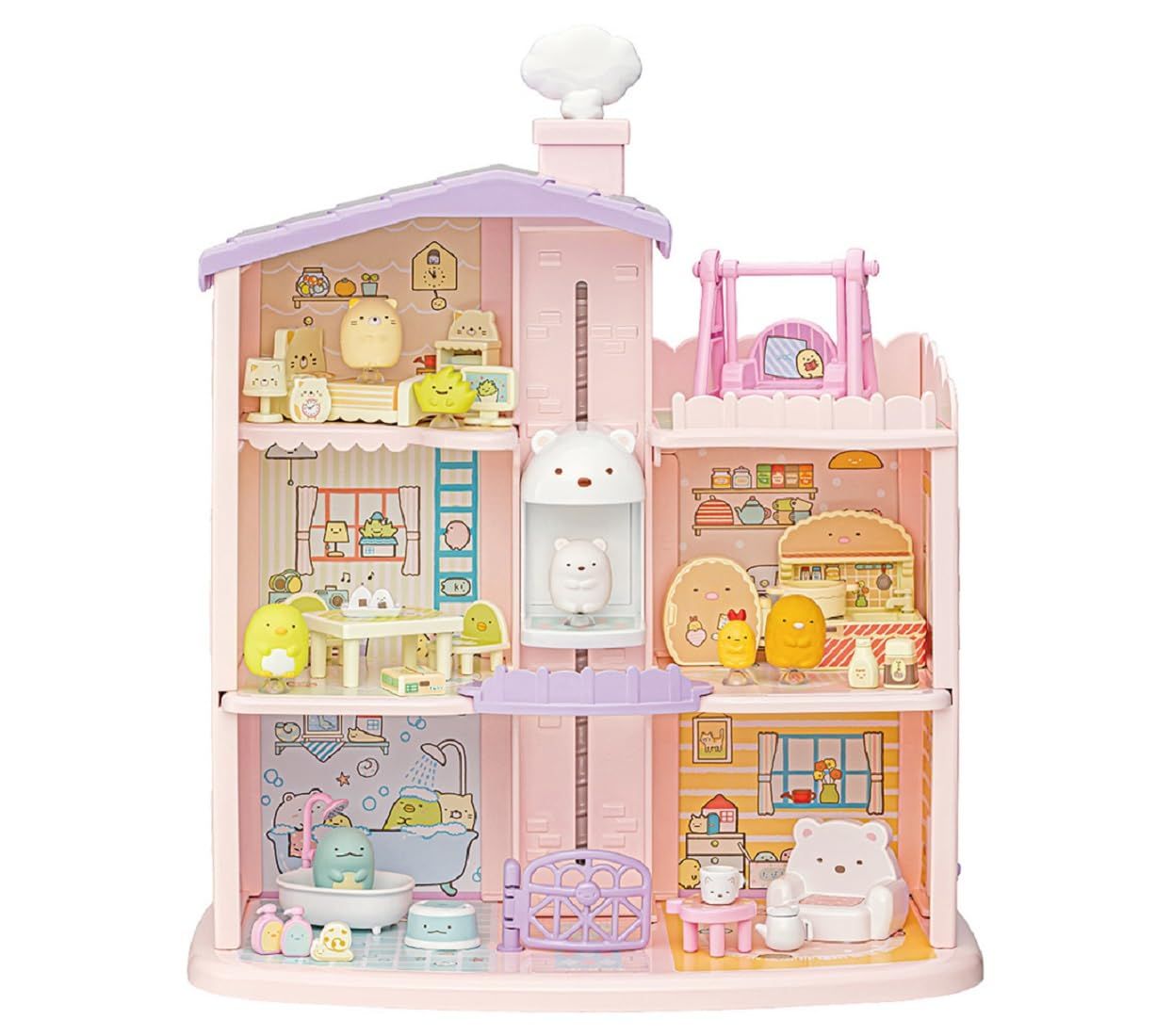タカラトミー TAKARA TOMY すみっコぐらし くっつきすみっコ まわそうしろくまエレベーター 3階だてのすみっコハウス 3階だてのすみっコハウス