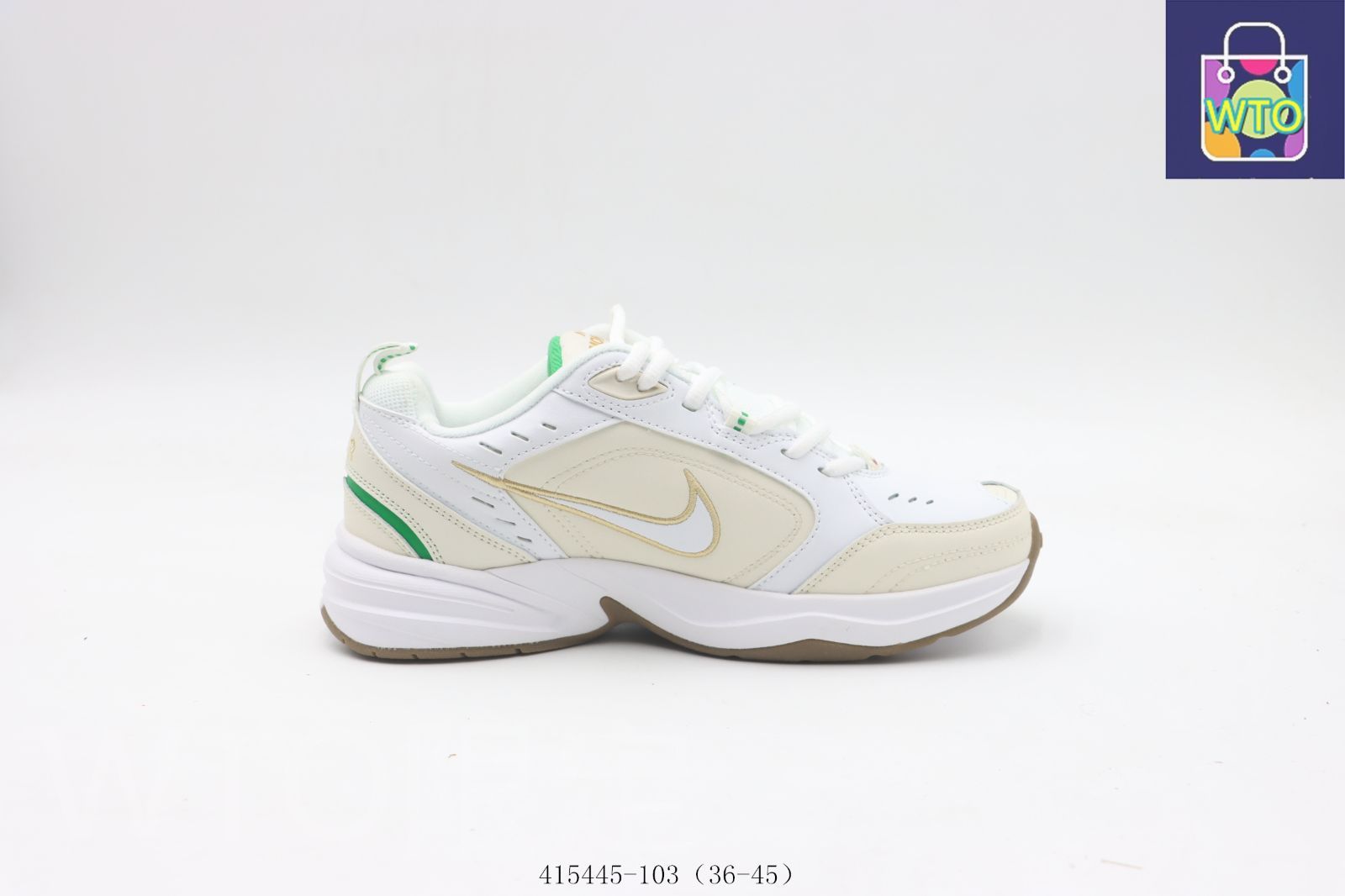 今日 ナイキ ランニングシューズ 米白緑 415445-103 Beige-Green