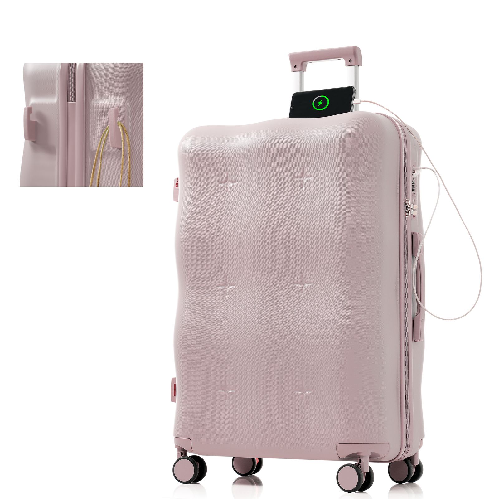 前開き スーツケース USBポート付き ストッパー付 キャリーケース