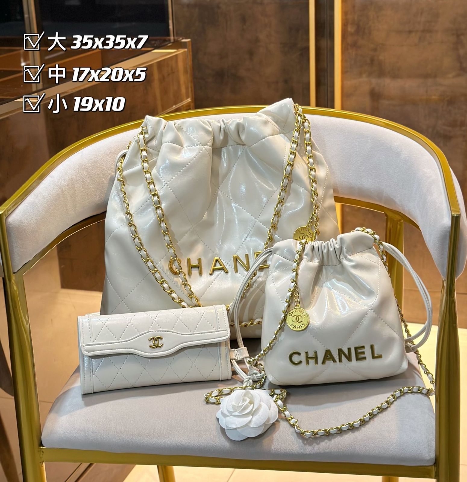 可愛い CHANEL シャネル ショルダーバッグ ハンドバッグ  財布  3点セット