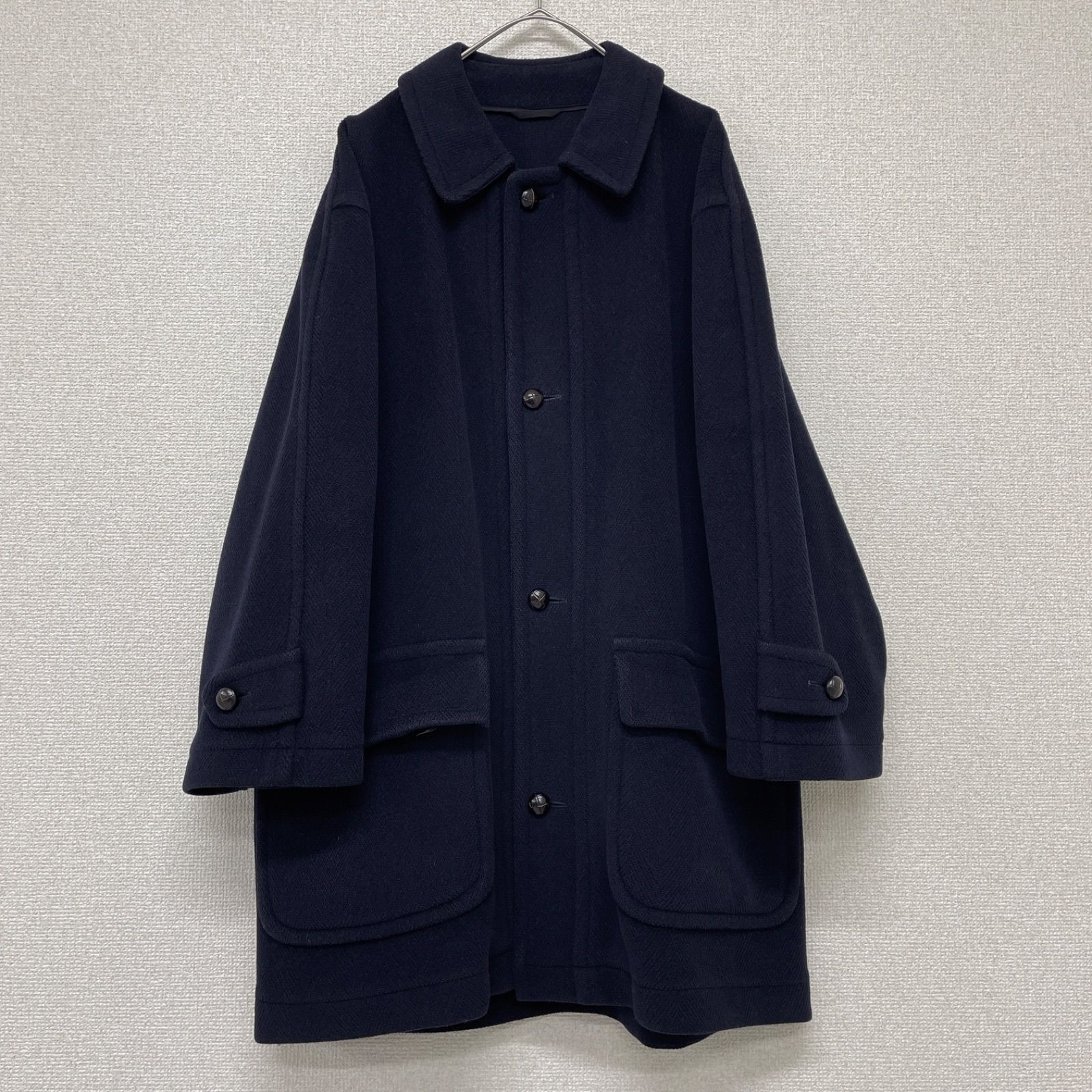 GRENFELL グレンフェル コート ヘリンボーン ウール ネイビー