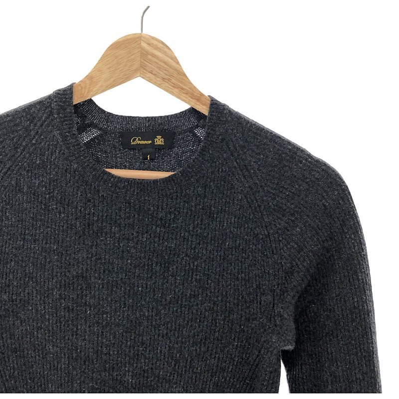 美品 ドゥロワー ウールカシミヤニットワンピース グレー M 定価71500円 美品 ドゥロワー ウールカシミヤニットワンピース グレー M 定価71500