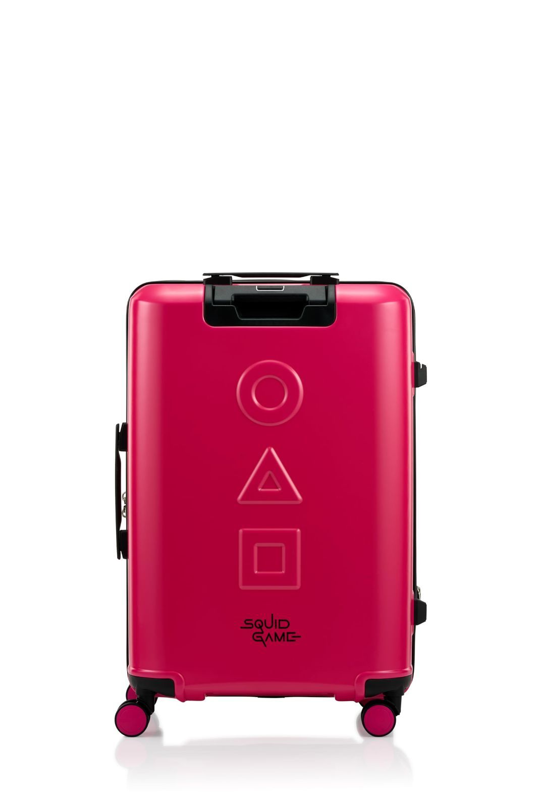 キャリーケース イカゲーム スクイッドゲーム SQUID GAME スピナー スーツケース 67 Mサイズ 中型 4-6泊 拡張機能付き エキスパンダブル ピンクガードのラゲッジ アメリカンツーリスター 〇 柄 TSAロック 68 75