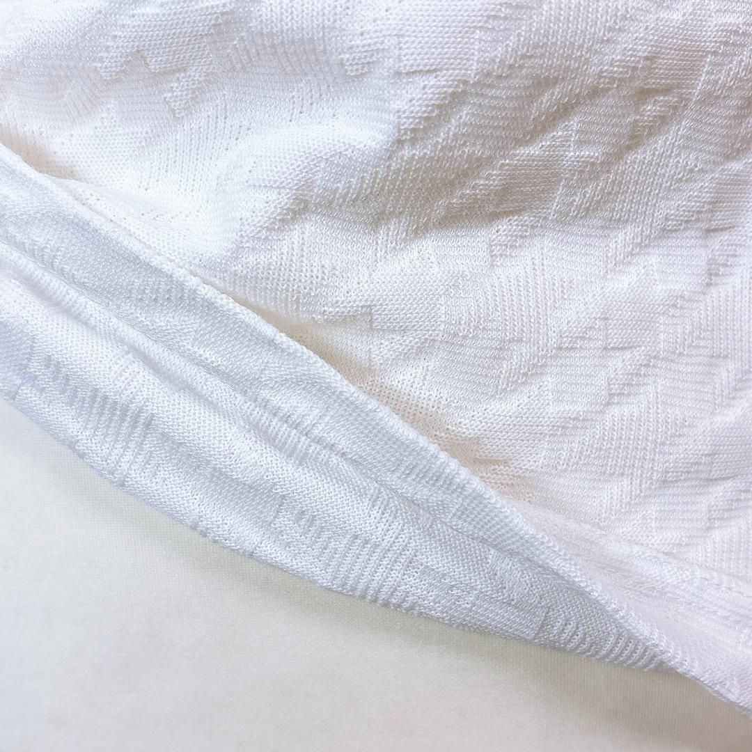 ノースリーブ腕部分フリンジニット S