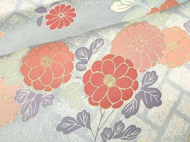 平和屋着物○訪問着 流水草花文 暈し染め 金彩 正絹 逸品 AAAQ0476np