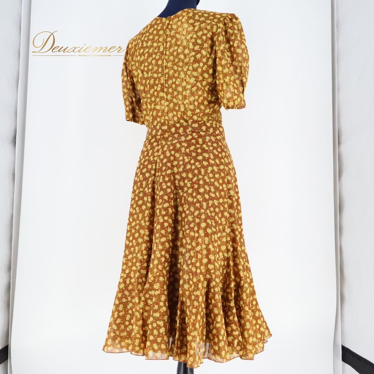 新品 社交ダンス 黄色 スカート ツーピース セットアップ ワルツ 2839