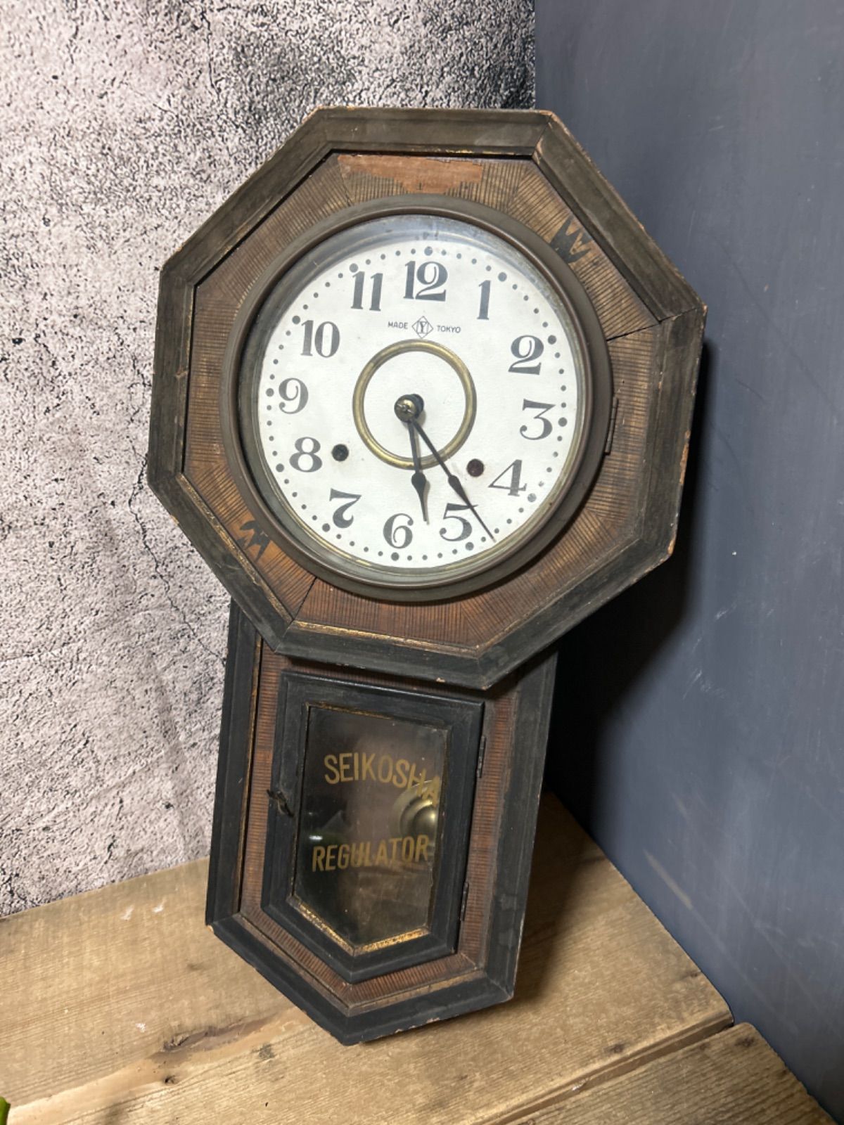 ジャンク　壁掛け時計　SEIKO　大きな時計　クオーツ　振り子　アンティーク時計 ジャンク 壁掛け時計 SEIKO 大きな時計 クオーツ 振り子