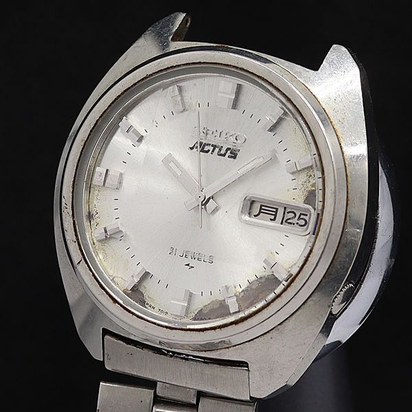 セイコー AT/自動巻 7019-7350 アクタス デイデイト カットガラス 21石 
