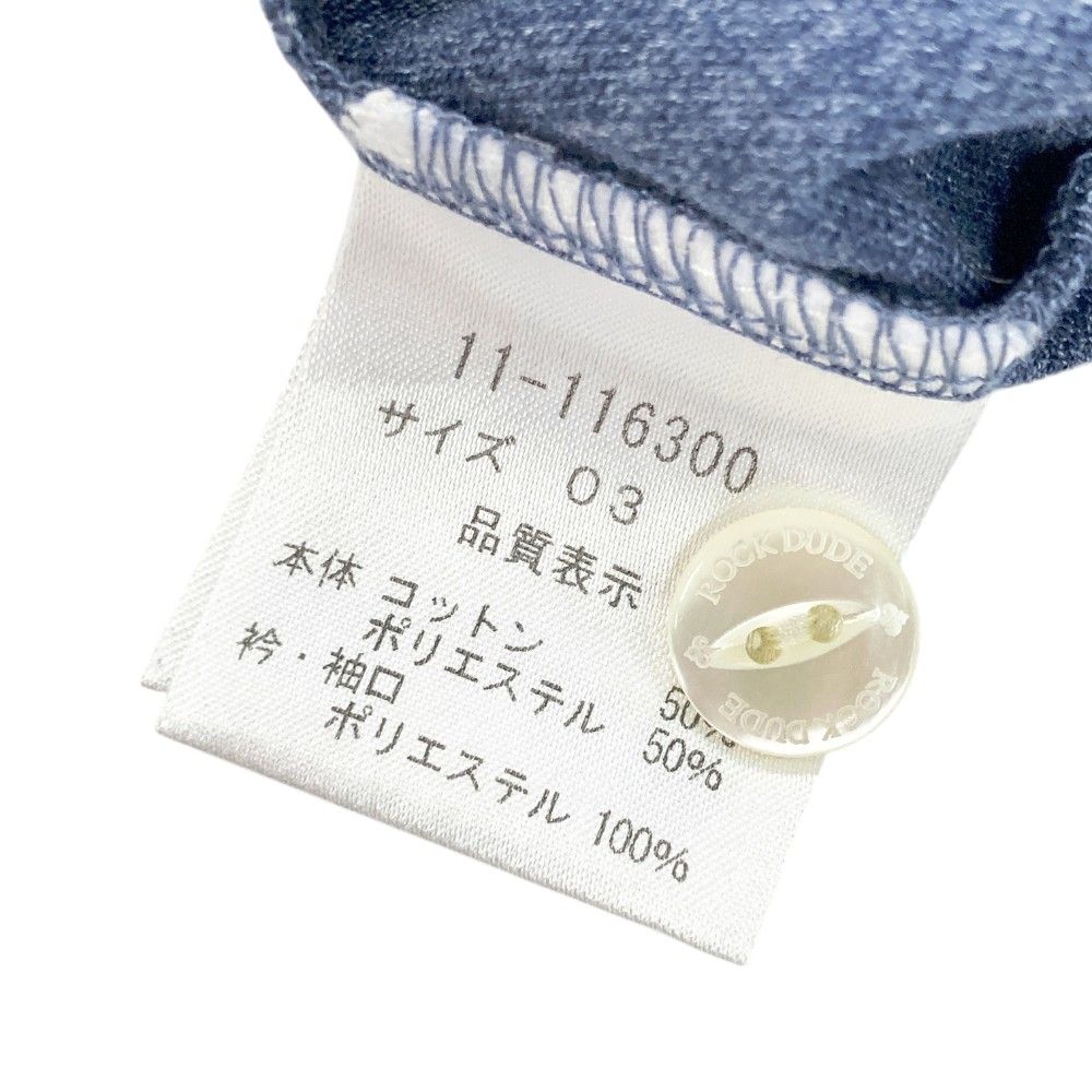 サイズ：03 ROCK DUDE ロックデュード  半袖ポロシャツ ドット柄 ネイビー系 [240101455091] ゴルフウェア メンズ ストスト ROCK DUDE ロックデュード 半袖ポロシャツ ドット柄 ネイビー系