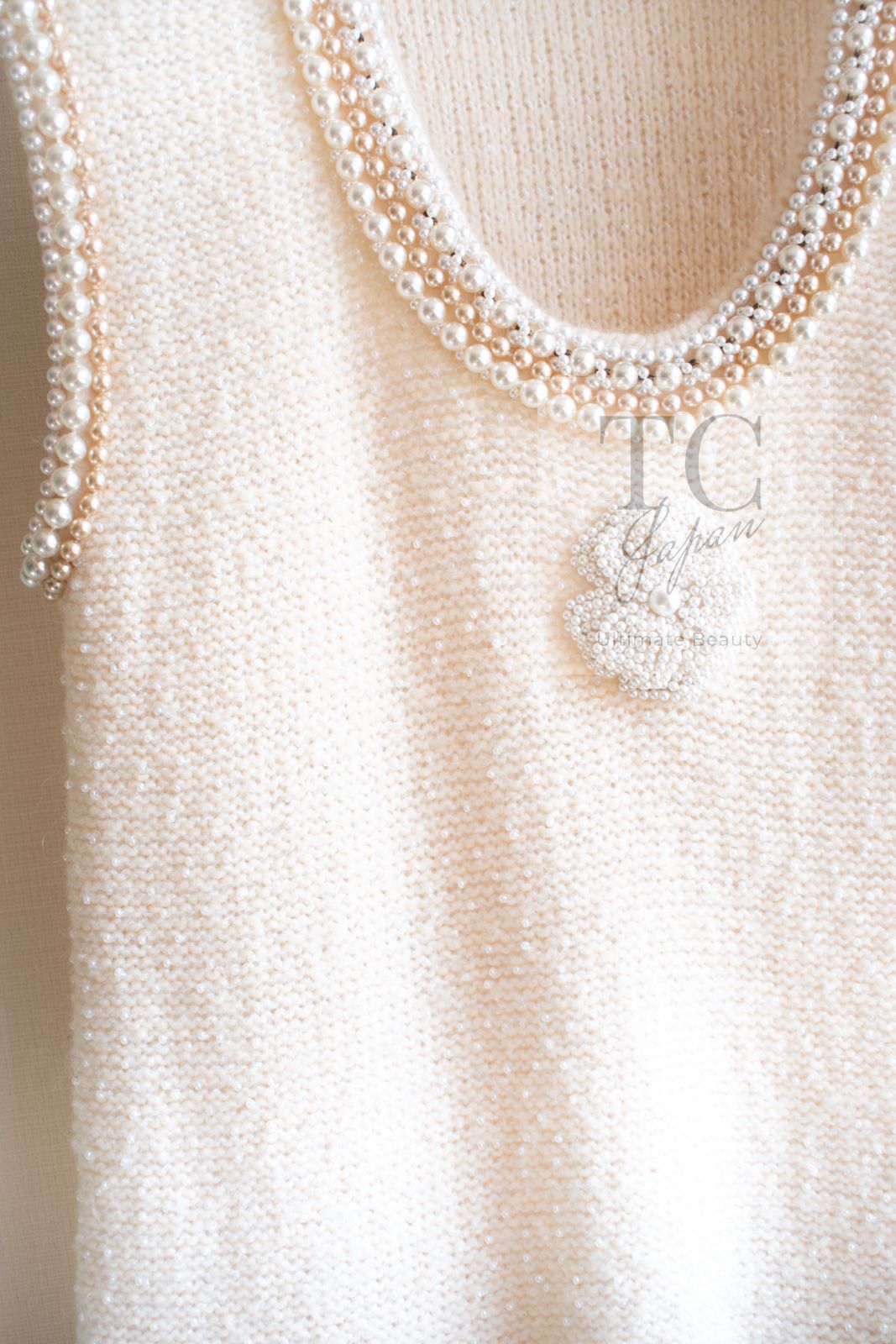 シャネル チュニック ワンピース CHANEL クリーム カシミア