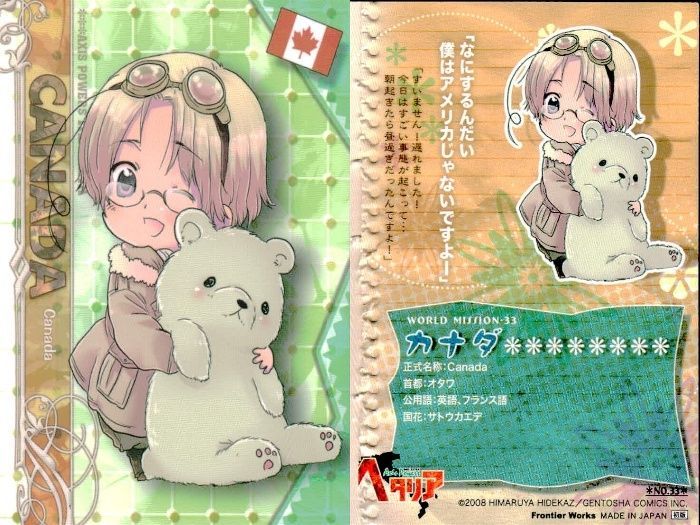 ux104 カード ヘタリア CANADA カナダ No 33 フロンティア
