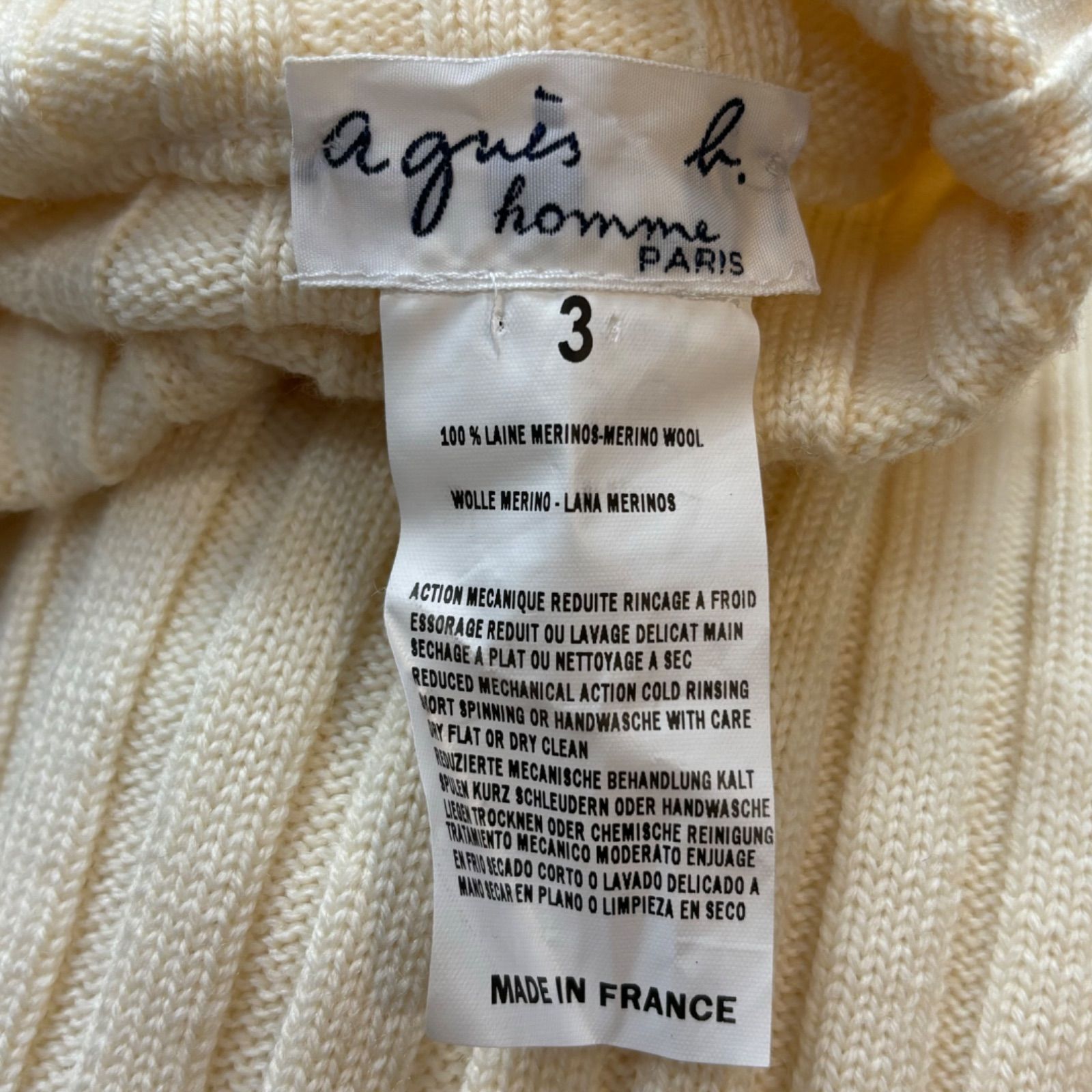 フランス製 agnes b. homme アニエスベー アニエスベーオム ハイネック 