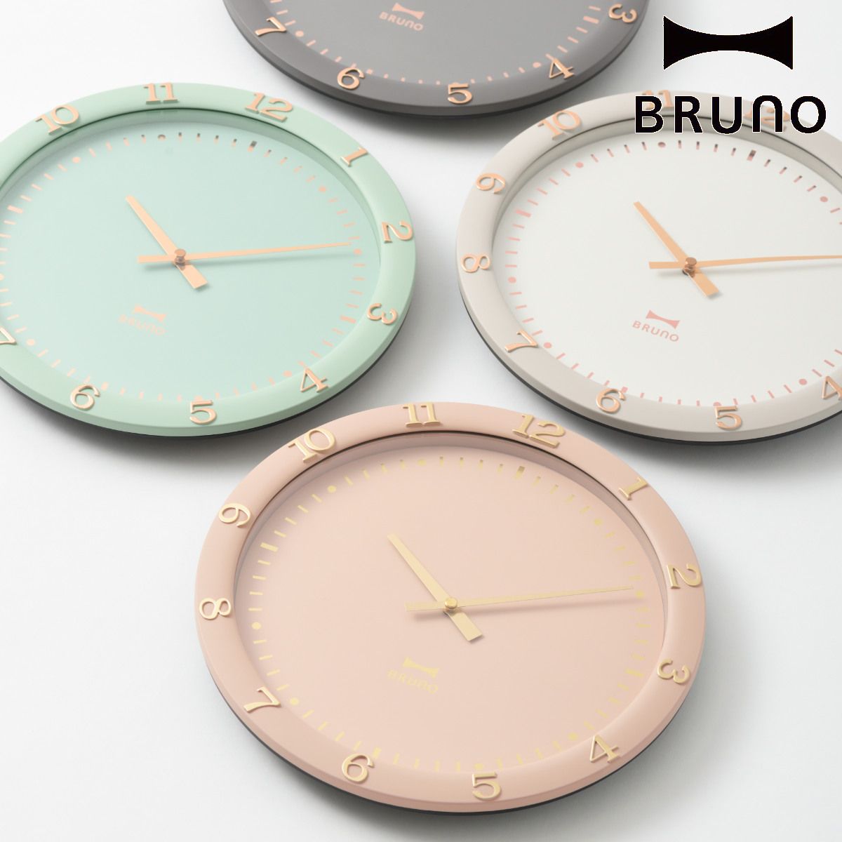 BRUNO 掛け時計 パステルウォールクロック パステルカラー 秒針なし （ ブルーノ 時計 壁掛け時計 ウォールクロック 壁掛け とけい クロック アナログ 掛時計 二針式 インテリア 雑貨 リビン