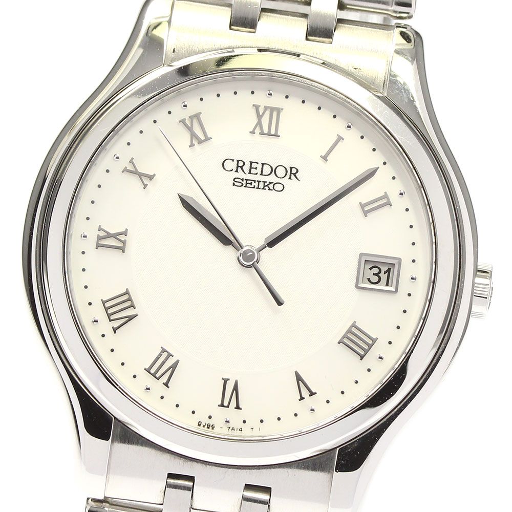 セイコー SEIKO 8J86-7A00 クレドール デイト クォーツ メンズ良品_