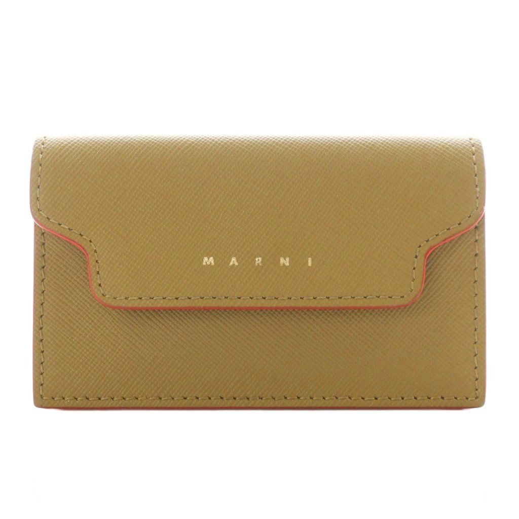 MARNI 名刺入れ　カードケース マルニ MARNI カードケース 名刺入れ レザー カーキ /AN16