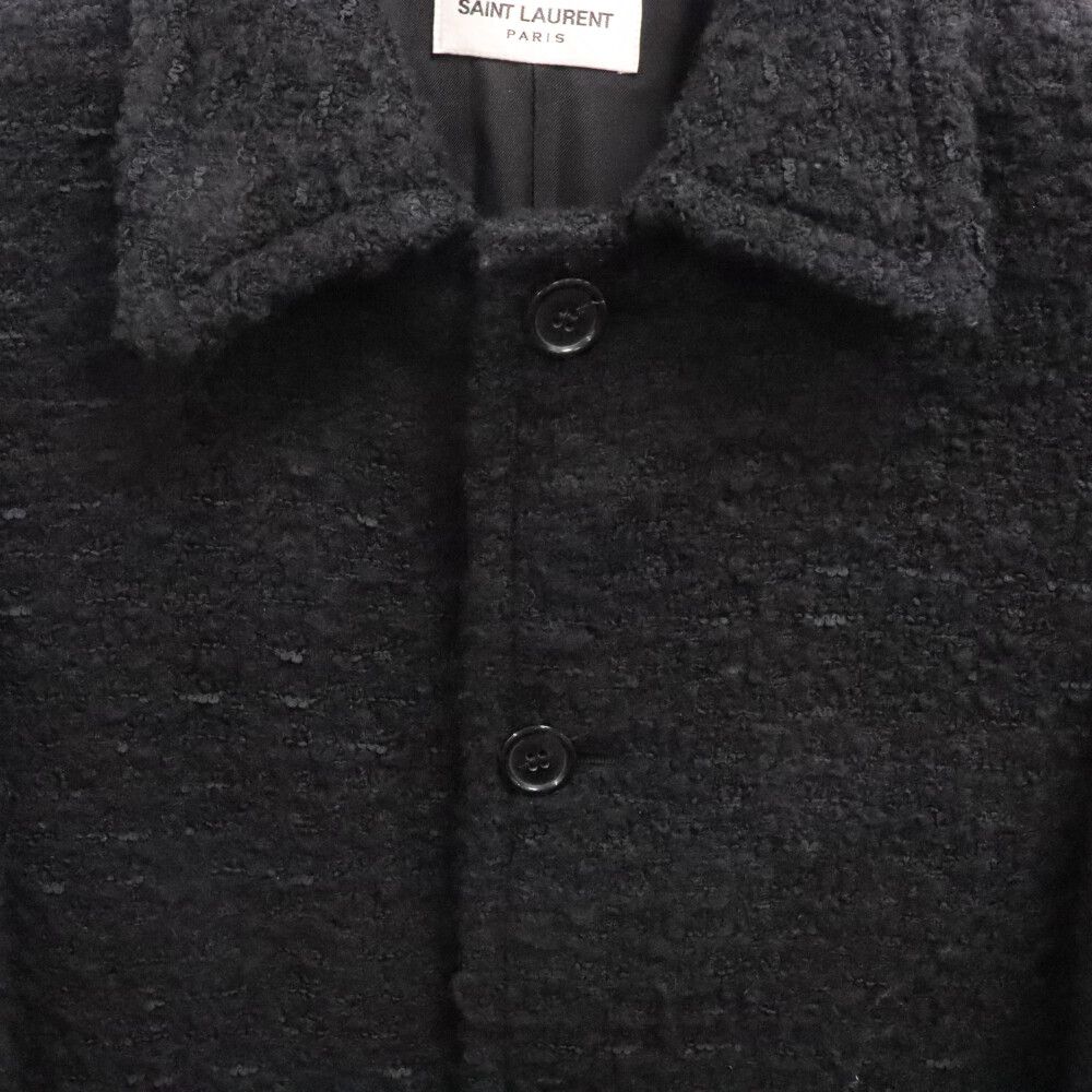 SAINT LAURENT ブラック ツイード ジャケット SAINT LAURENT PARIS (サンローランパリ) 22AW SHORT JACKET IN TWEED
