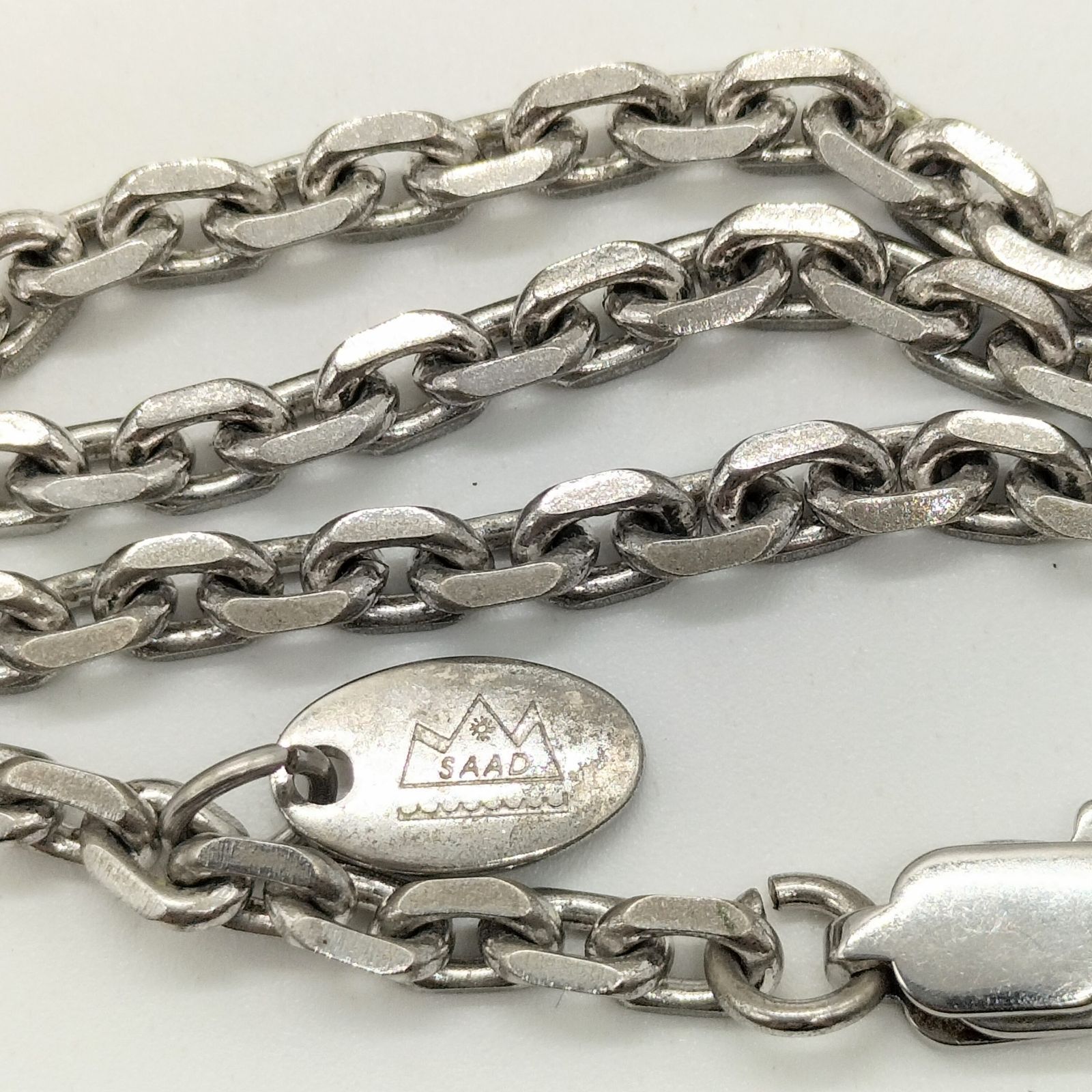 SAAD サード フェザーネックレス 左向き シルバー925xK18 美品】SAAD サード フェザーネックレス 左向き シルバー925xK18