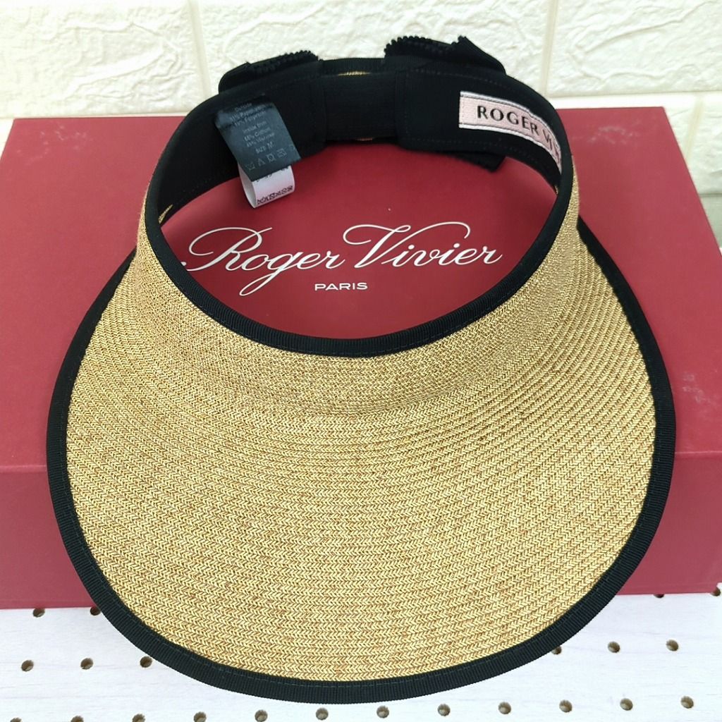 ROGER VIVIER ロジェヴィヴィエ サンバイザー ストロー 帽子 M イタリア製