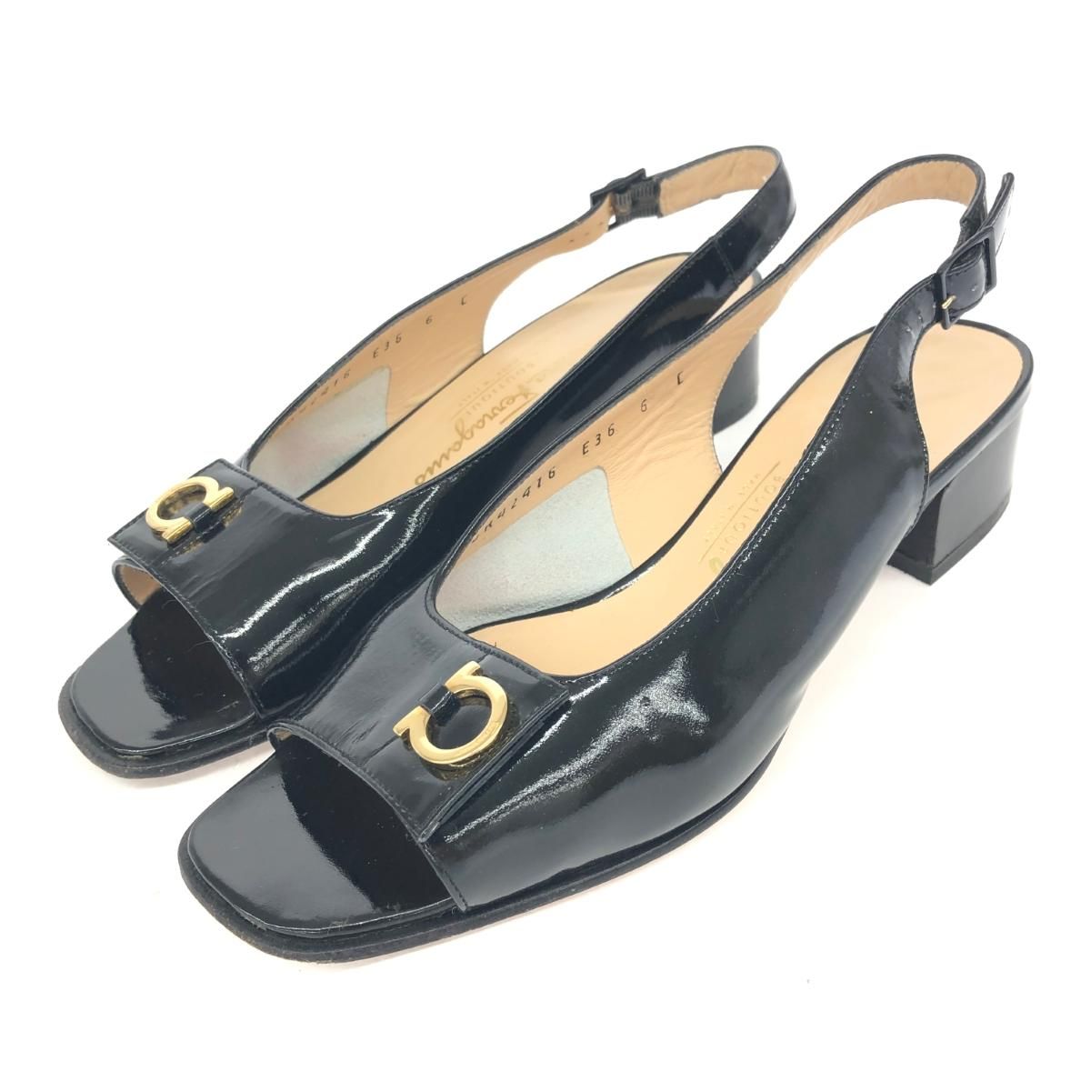 Salvatore Ferragamo エナメル サンダル ガンチーニ 【公式通販】