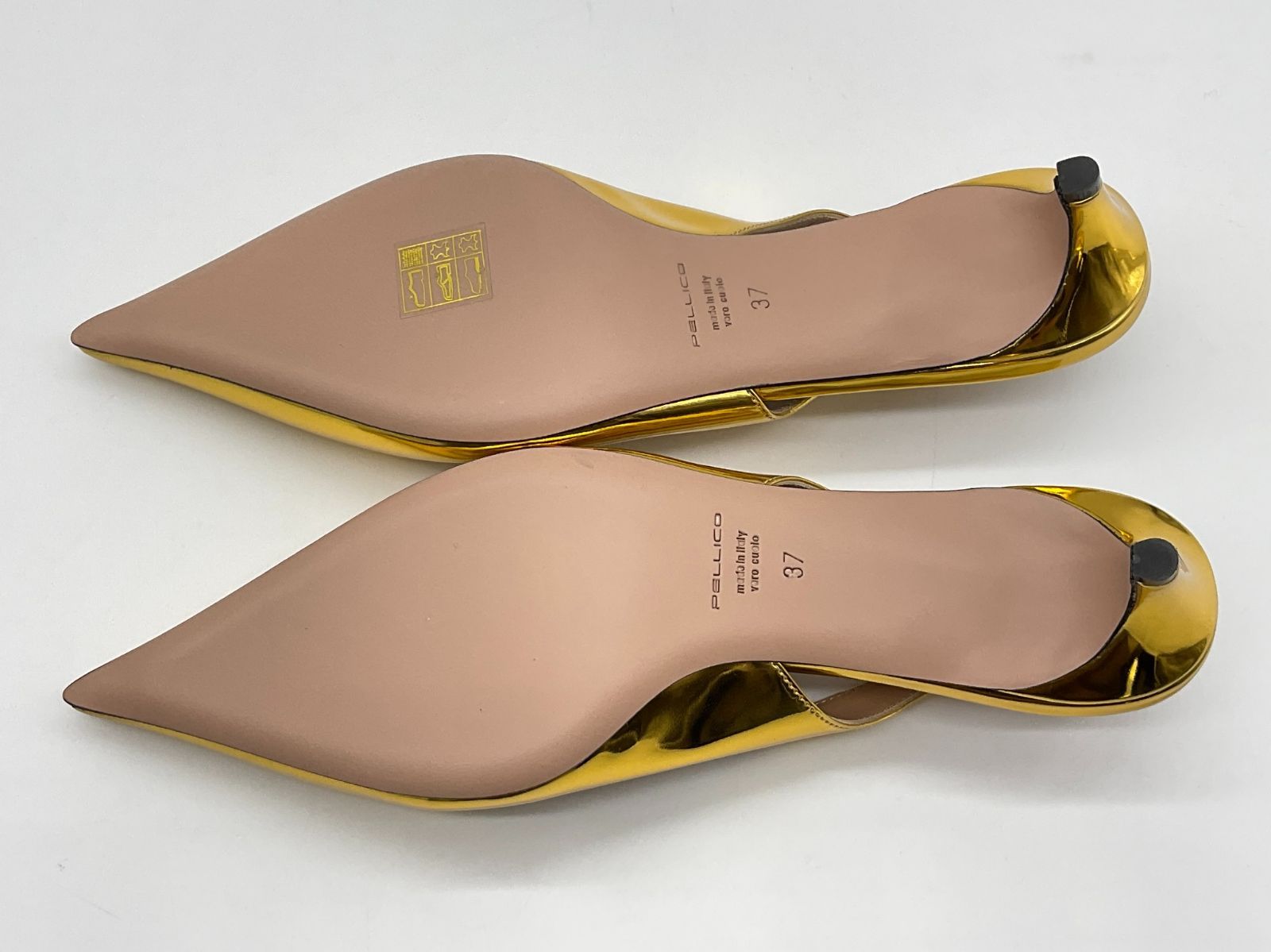 新品 PELLICO ペリーコ 37 ゴールド バックスリング パンプス - メルカリ
