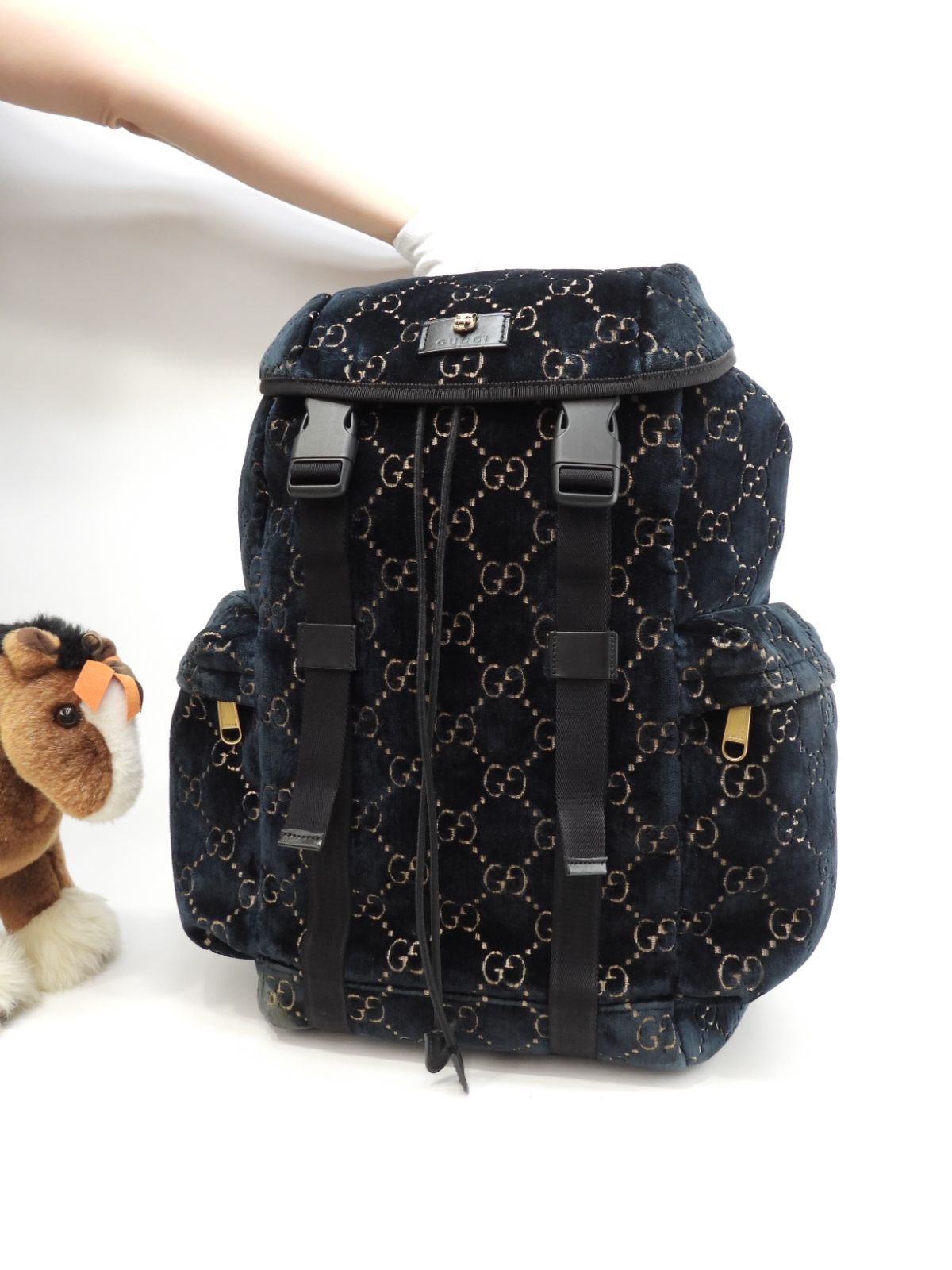 GUCCI リュック　ベロア Gucci Pre-Owned 2016-2023 GG ベルベット ハート アルピナ