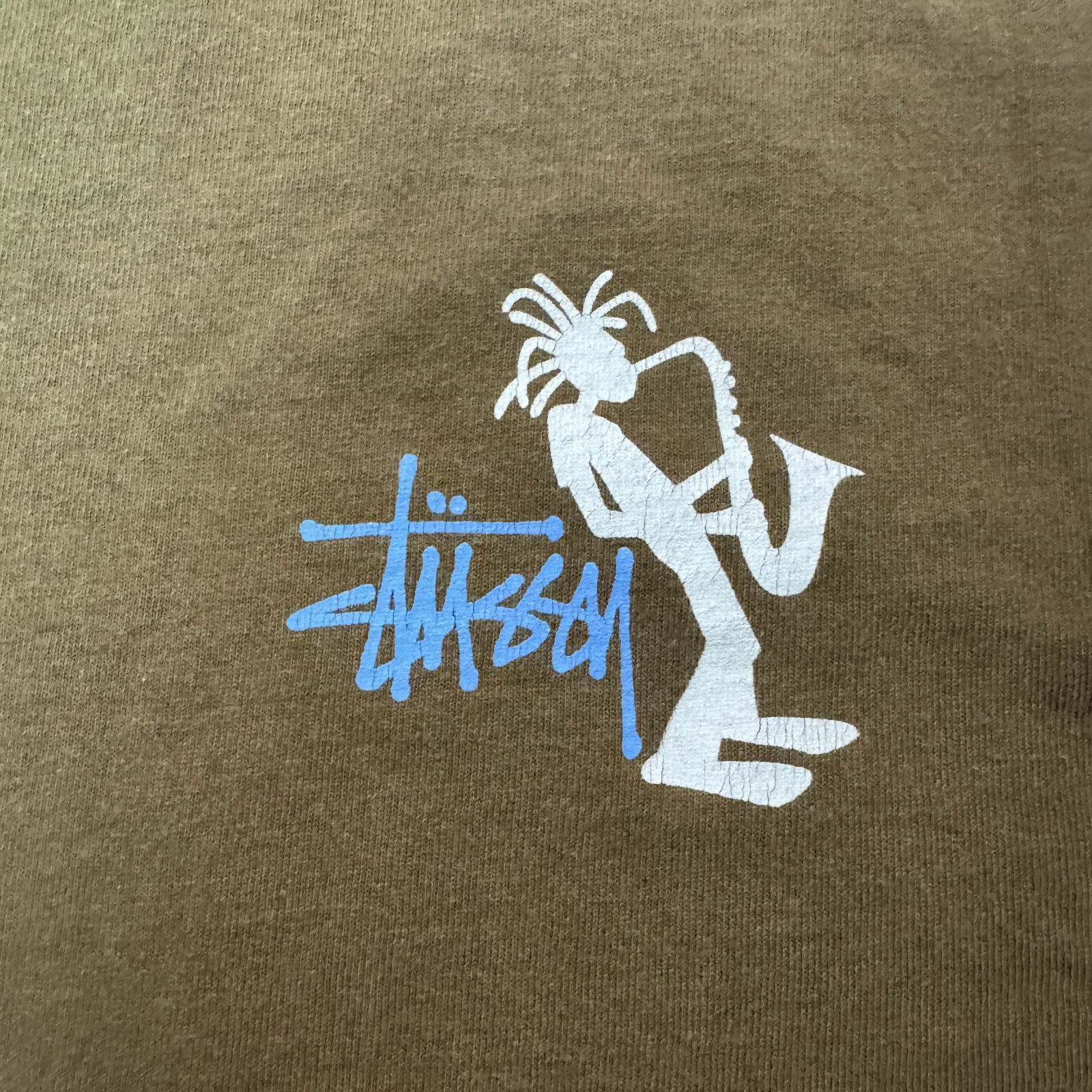 90s OLD STUSSY シャドーマン サックス ジャズマン Tシャツ XL