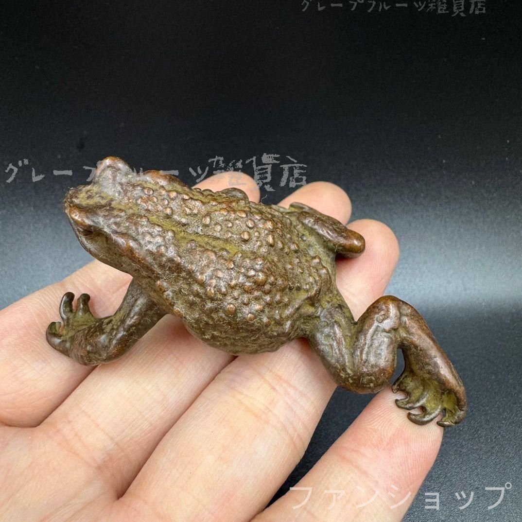 新しい未使用 銅 細工 茶道具 香道具 蓋置 置物 ヒキガエル 銅製