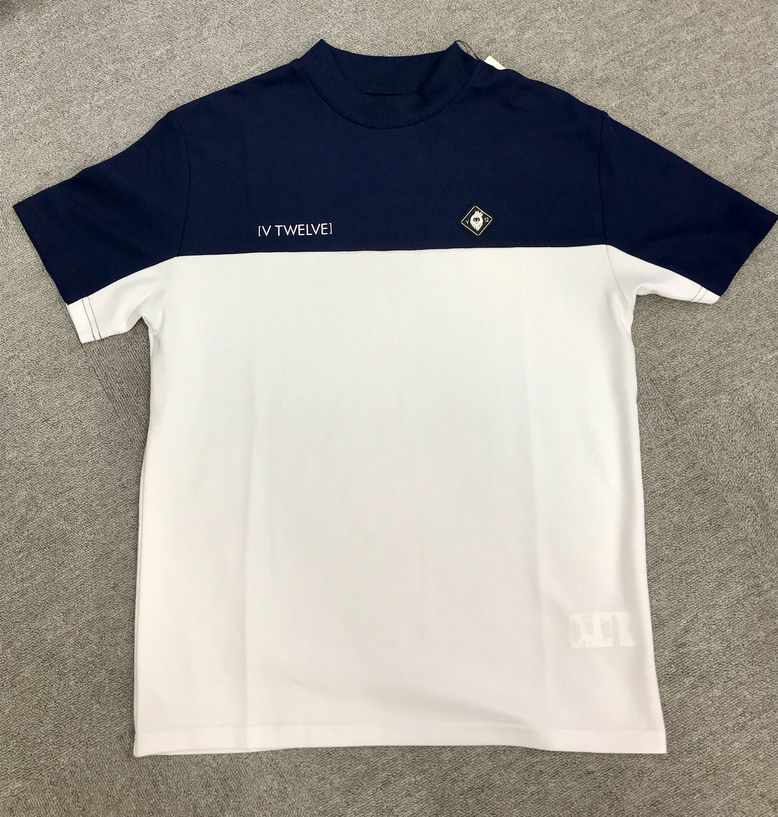 新品】V12／半袖モックネック／メンズ／ターコイズ 新品】V12 ゴルフ