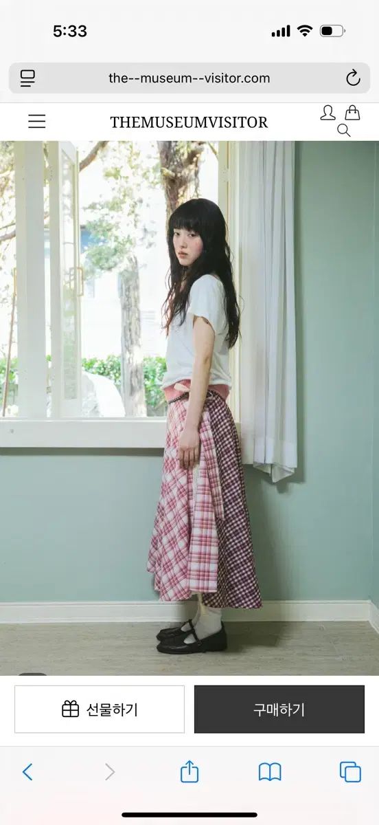 [THE MUSEUM VISITOR]★韓国人気★CHECK BUBBLE WRAP SKIRT THE MUSEUM VISITOR(ザミュージアムビジター) CHECK BUBBLE WRAP