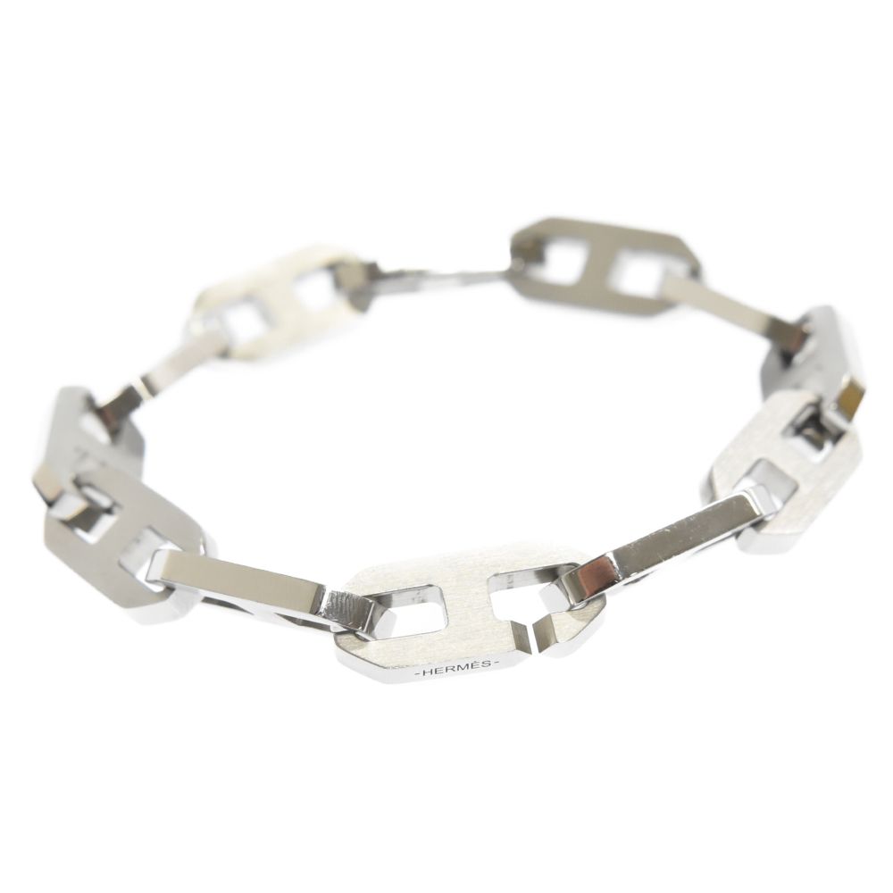 HERMES (エルメス) Maillon H Link Bracelet マイヨン H リンク シルバーブレスレット 12KLINK シルバー -  メルカリ