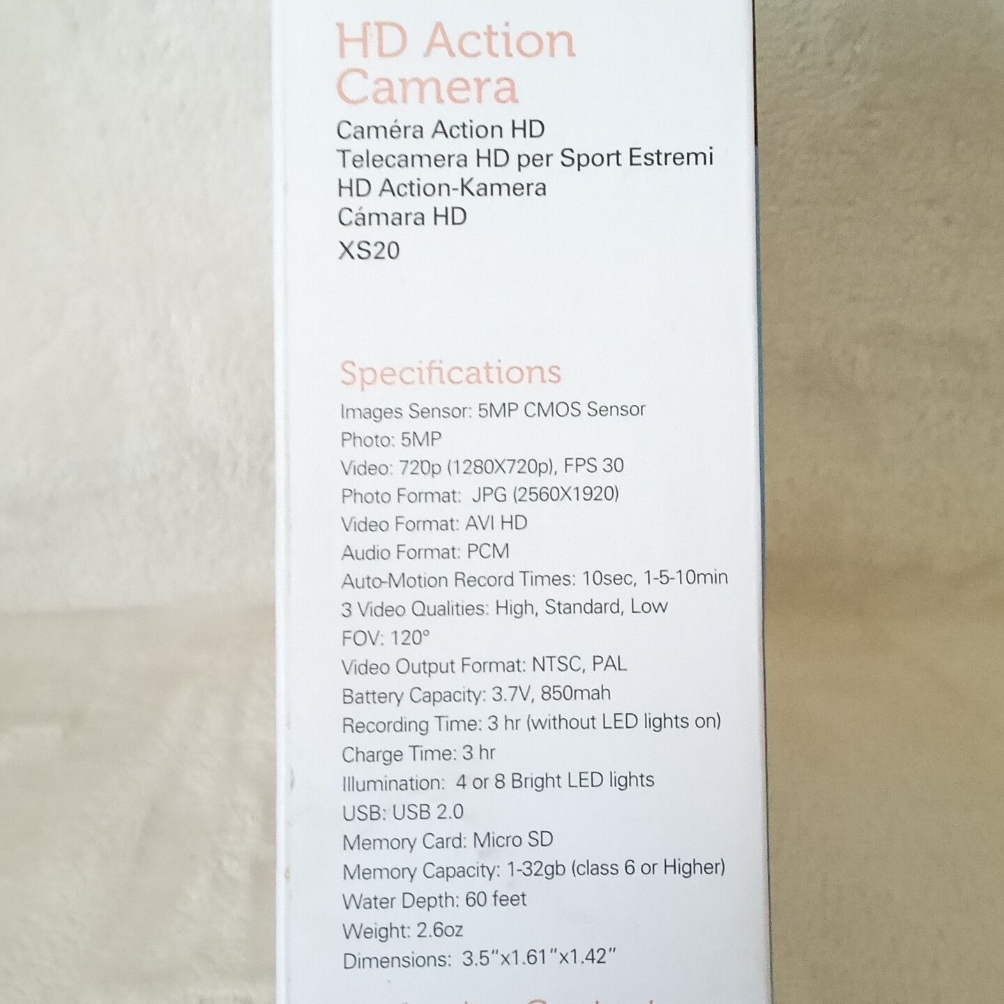 防水アクションカメラ