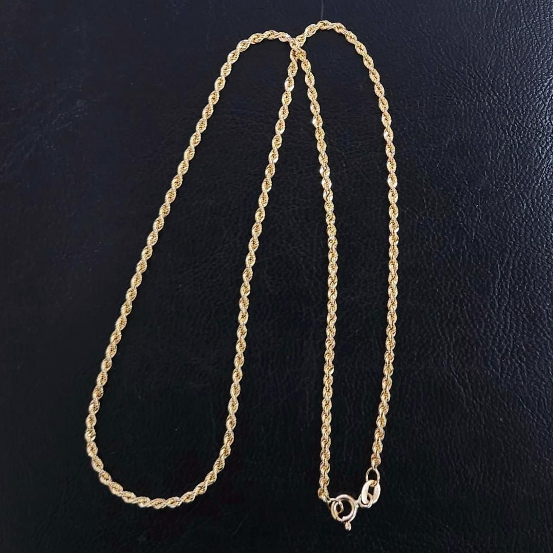 2.2mm 45cm K18 YG ロープチェーン ネックレス 18金