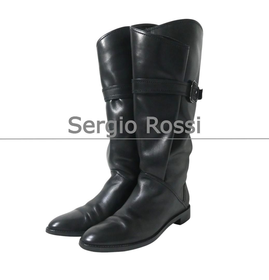 美品 Sergio Rossi セルジオロッシ サイズ37 約24㎝ ロングブーツ