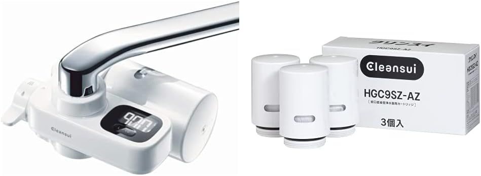セット買い クリンスイ 浄水器 蛇口直結型 液晶機能付き カートリッジ計4個入り 本体CSP911-WT - 交換用カートリッジHGC9SZ-AZ