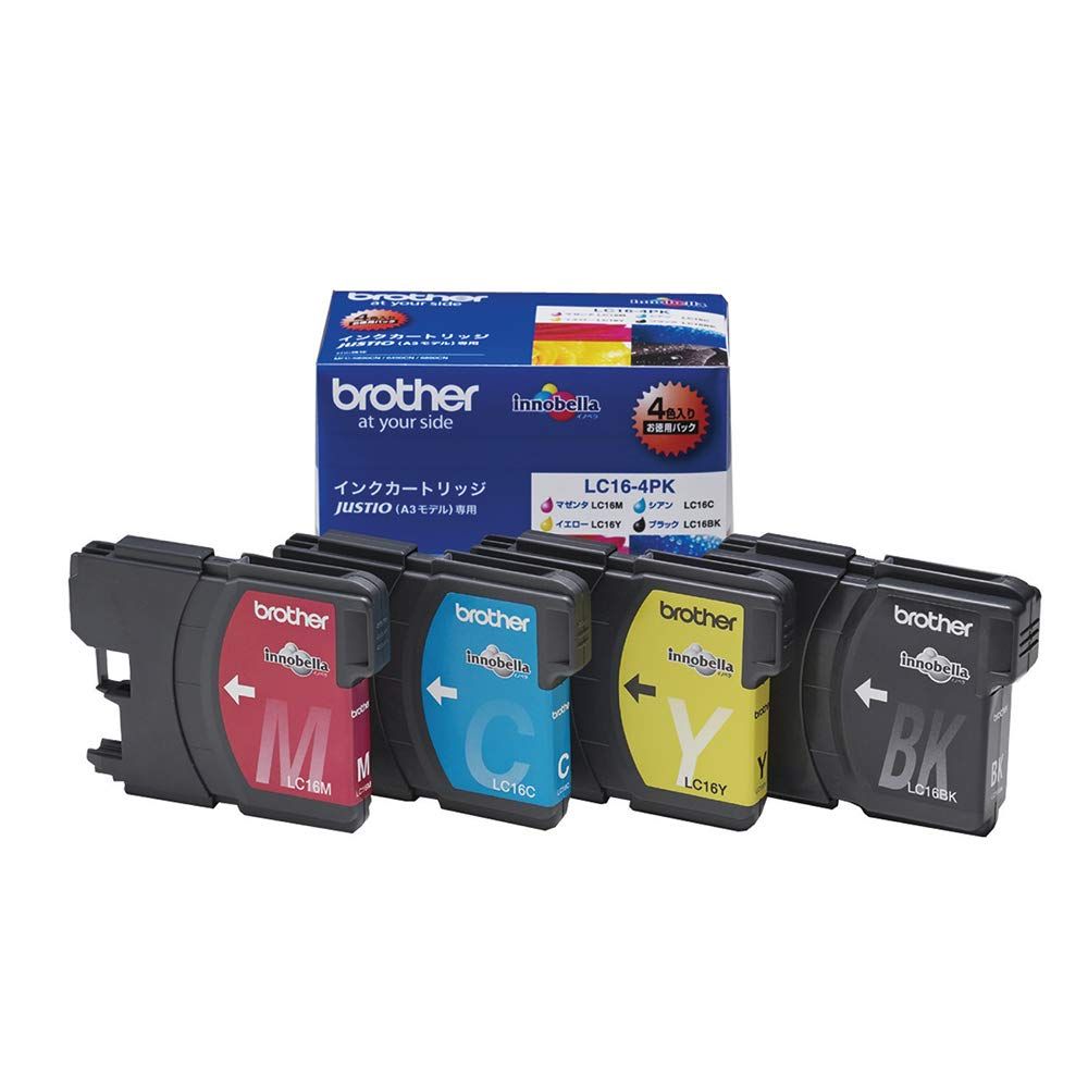 【brother純正】インクカートリッジ4色パック(大容量) LC16-4PK 対応型番:MFC-6890CN、MFC-6490CN、MFC-5890CN 他 