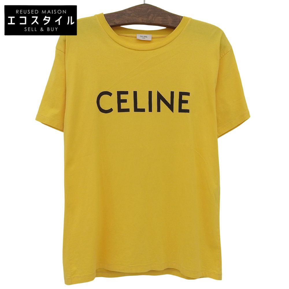 CELINE セリーヌ ロゴTシャツ トップス メンズ イエロー XS 2X681671Q XS