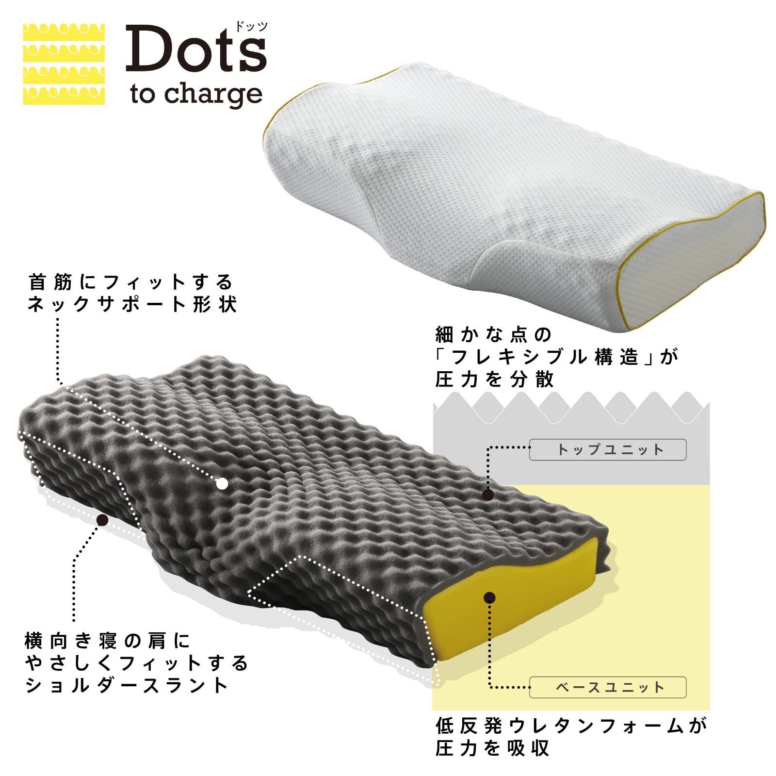 西川 ドッツ ネックサポート枕 60×35×10cm Amazon｜nishikawa【西川】 枕 首のこりやすい方向け ヘルシー