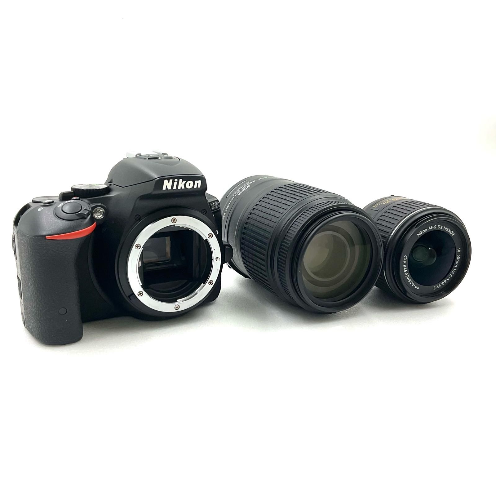 全額返金保証 最速発送 Nikon デジタル一眼 D5500 ダブルズームキット ブラック 動作 済 シャッター2151回