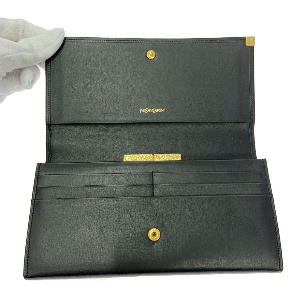 中古】YVES SAINT LAURENT イヴ・サンローラン レザー 長財布
