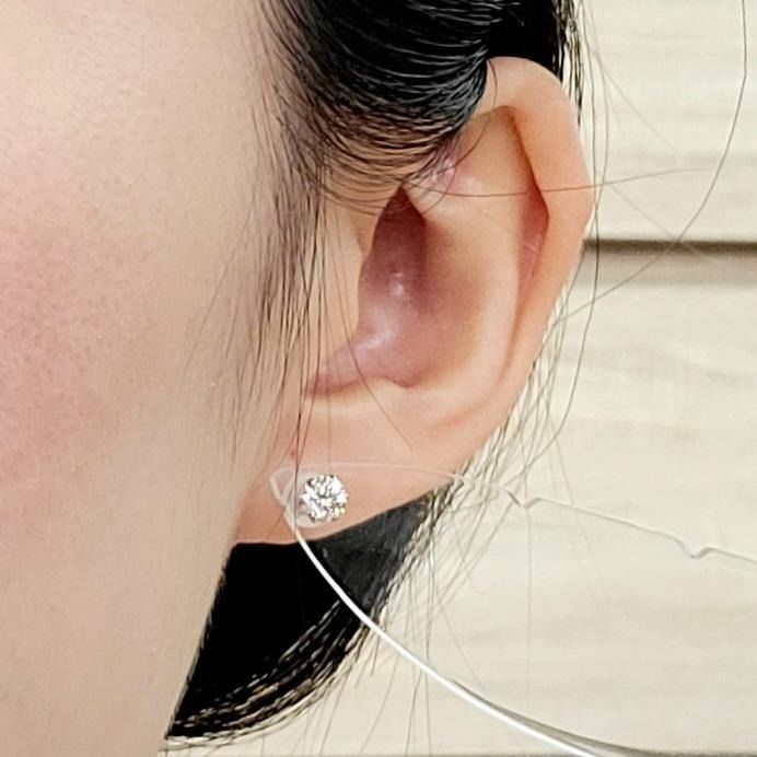 【予約中！】 計0.6ct ハートキュー ギラギラ！ ダイヤモンド ピアス プラチナ アクセサリー