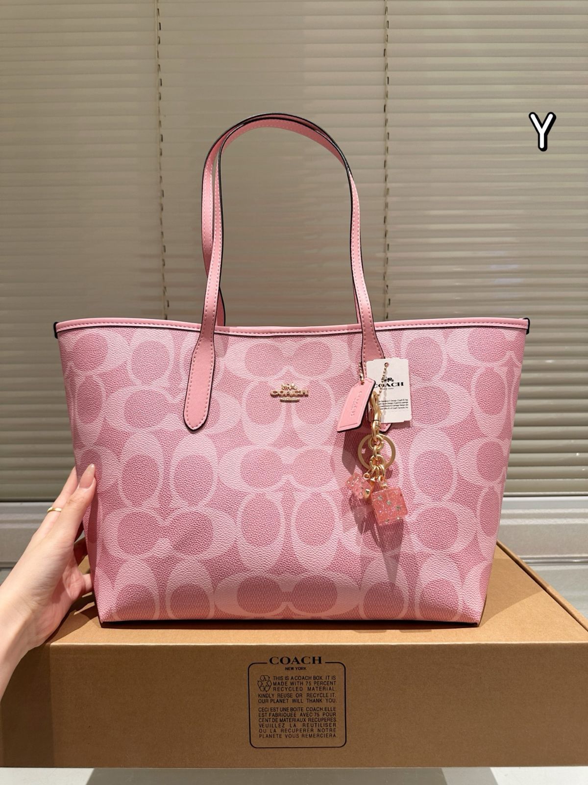 COACH レモンプリントのシティトートバッグ 今日特価】Coach City Tote コーチ シティ トートバッグ-MM輸入