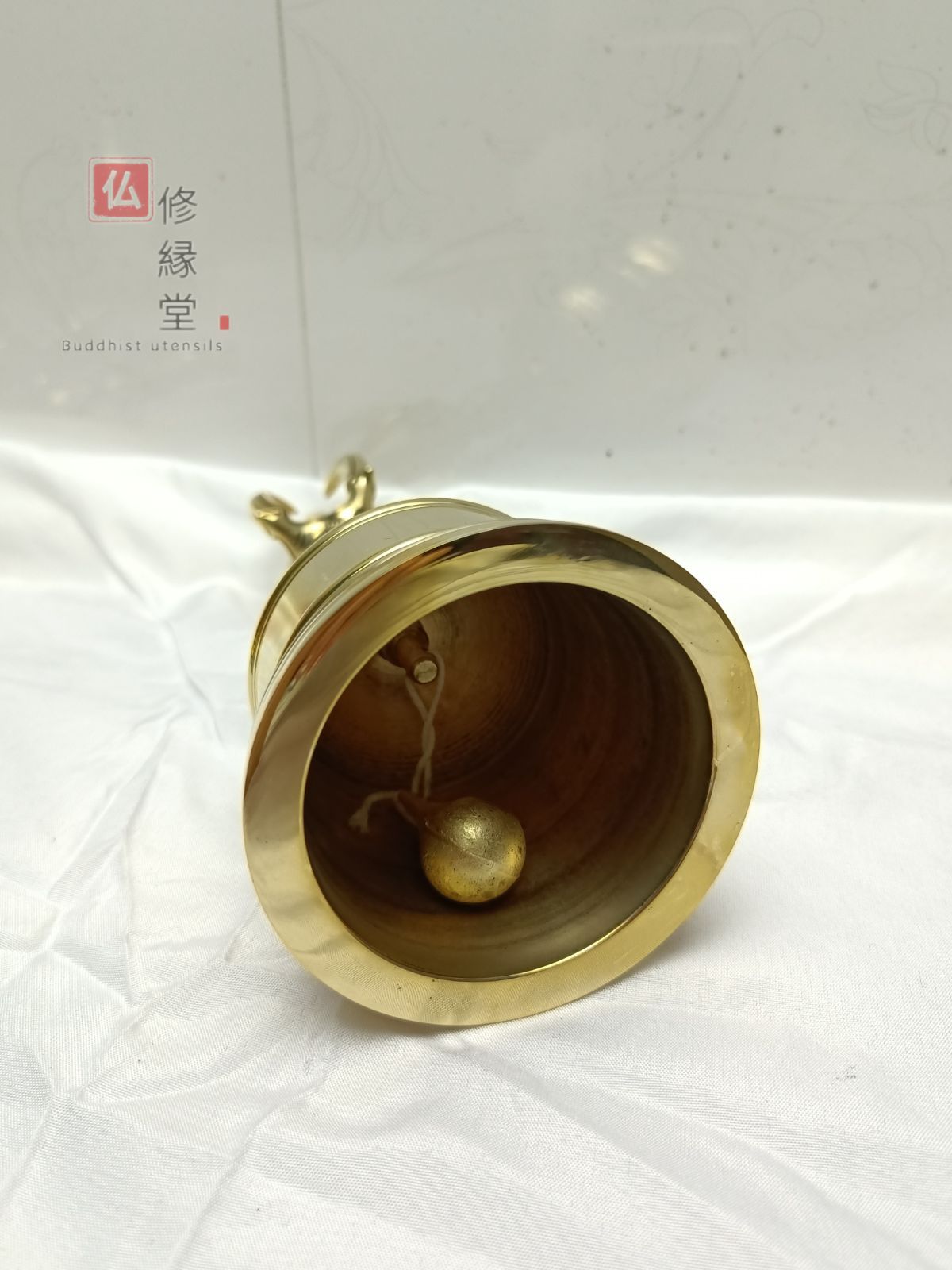 修縁堂】密教法具 真言宗 五鈷金剛鈴 鐘 寺院用仏具 真鍮製 17cm 修縁